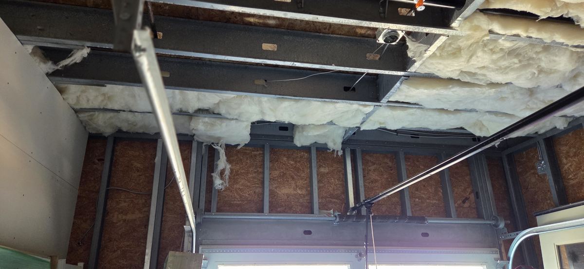 Garage conversion framed and insulated.